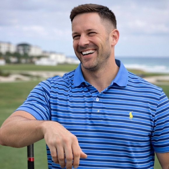 Polo Ralph Lauren Mens Size Large Blue Cotton Golf Work Dress Beach Polo Shirt - Picture 1 of 10